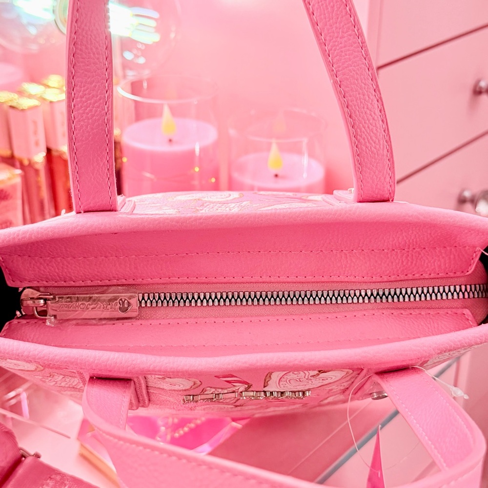 Pink Holiday Gingerbread Candy Cane Tote Bag Betsey Johnson Limited Edition - Picture 8 of 12